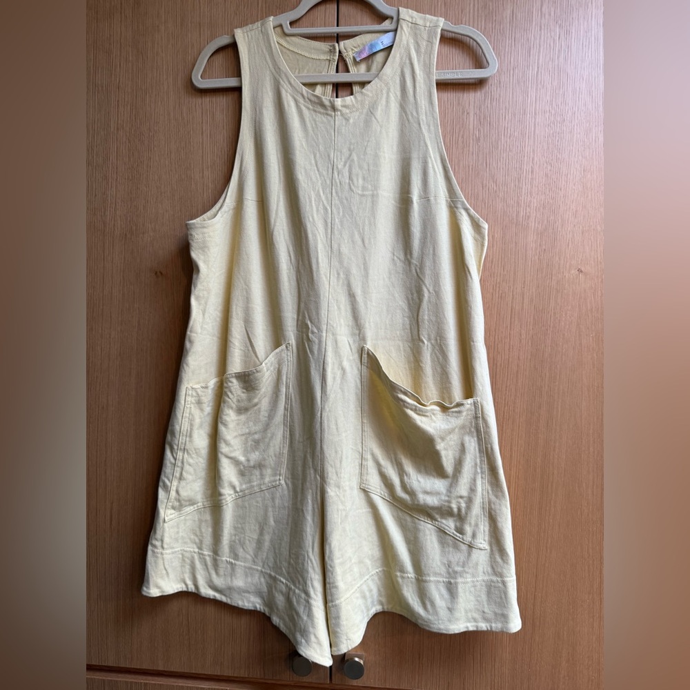 FREE PEOPLE Elliot romper size M in light yellow - Picture 3 of 10